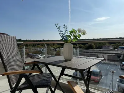Ein Balkon oder eine Terrasse in der Unterkunft Nordseebrandung B2 1