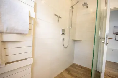 Ein Badezimmer in der Unterkunft Duhner Strand Whg 2