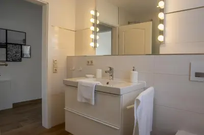 Ein Badezimmer in der Unterkunft Duhner Strand Whg 4
