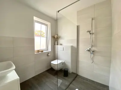 Ein Badezimmer in der Unterkunft Meerglück CUX