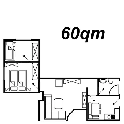 Grundriss der Unterkunft Kapitänshaus FeWo 2