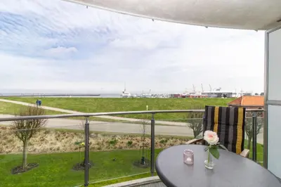 Ein Balkon oder eine Terrasse in der Unterkunft Nordseeblick 5