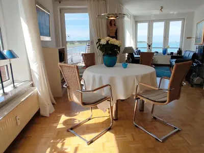 Ein Sitzbereich in der Unterkunft Seeterrassen 10