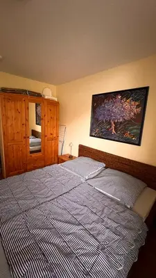 Ein Bett oder Betten in einem Zimmer der Unterkunft Ferienwohnung am Kormoranweg