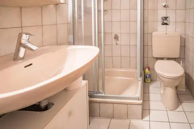 Ein Badezimmer in der Unterkunft 