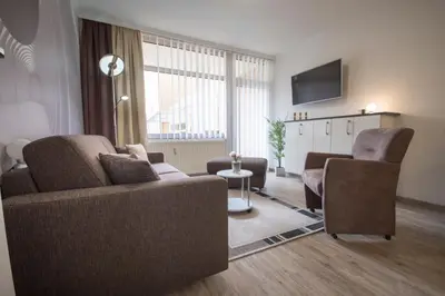 Ein Sitzbereich in der Unterkunft Apartmenthaus Frauenpreiss FeWo 104