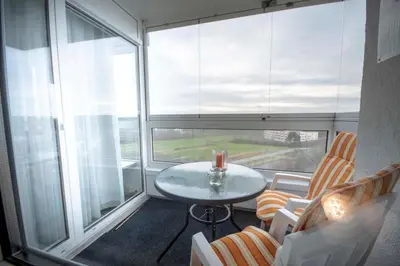 Ein Balkon oder eine Terrasse in der Unterkunft Frische Brise FeWo 10 01