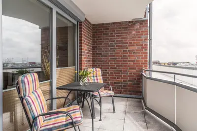 Ein Balkon oder eine Terrasse in der Unterkunft Am Ankerplatz Am Ankerplatz Whg 1 4