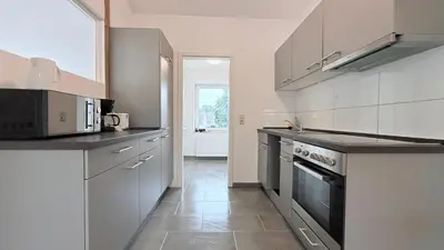 Küche/Küchenzeile in der Unterkunft Monteurwohnung Brunsbüttel zentrale Lage mit Parkplatz & Schleusenblick