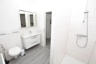Ein Badezimmer in der Unterkunft Haus im Törn Haus im Törn, Whg 1