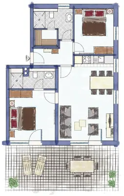 Grundriss der Unterkunft 