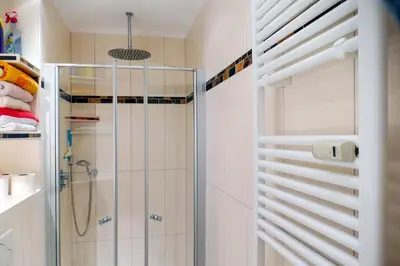 Ein Badezimmer in der Unterkunft Strandhochhaus SHE3