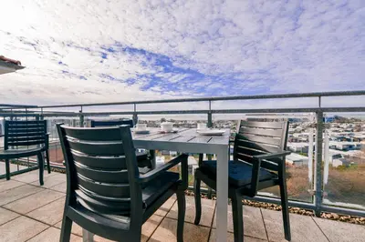 Ein Balkon oder eine Terrasse in der Unterkunft Haus am Waldbad AW15