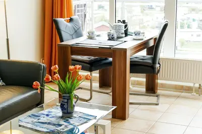 Ein Sitzbereich in der Unterkunft Haus am Waldbad AW26