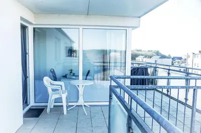 Ein Balkon oder eine Terrasse in der Unterkunft Haus am Waldbad AW14