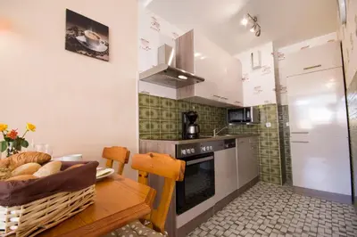 Küche/Küchenzeile in der Unterkunft Apartmenthaus Frauenpreiss FeWo 205