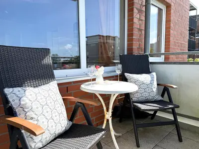 Ein Balkon oder eine Terrasse in der Unterkunft Haus am Waldbad Whg 1