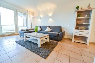 Ein Sitzbereich in der Unterkunft Haus Residenz Dünenweg RD19