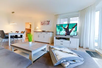 Küche/Küchenzeile in der Unterkunft Haus Residenz Dünenweg RD19