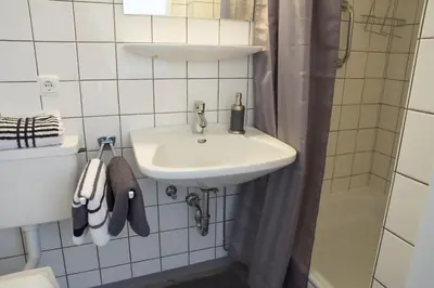 Ein Badezimmer in der Unterkunft Apartmenthaus Frauenpreiss FeWo 61