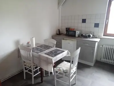 Küche/Küchenzeile in der Unterkunft Ferienwohnung Wremen