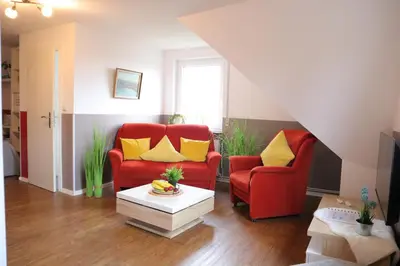 Ein Sitzbereich in der Unterkunft Ferienwohnung Helgoland