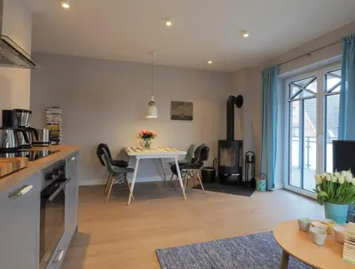 Küche/Küchenzeile in der Unterkunft Strandpalais Apartment Kajüte