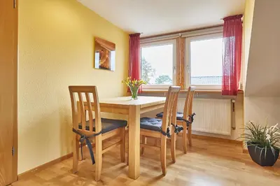 Grundriss der Unterkunft Ferienwohnung Raffael 100 qm, 2 große Betten im Wohnzimmer