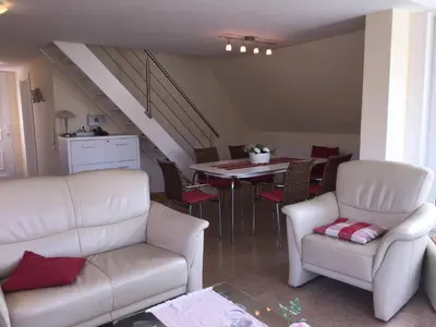 Ein Sitzbereich in der Unterkunft Am Ringwall 105