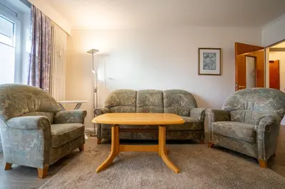 Ein Sitzbereich in der Unterkunft Hus Willem Wohnung I 14