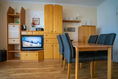 Küche/Küchenzeile in der Unterkunft Hus Willem Wohnung II 12