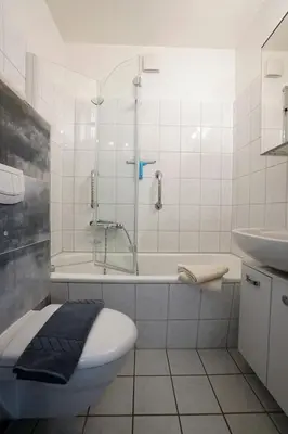 Ein Badezimmer in der Unterkunft Kuschelkajüt