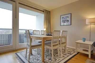 Ein Balkon oder eine Terrasse in der Unterkunft Büsumer Hochhaus Wohnung In Lee