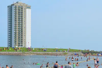 Gäste, die in der Unterkunft Büsumer Hochhaus Wohnung Gezeitenblick übernachten