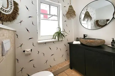 Ein Badezimmer in der Unterkunft Dat Strandhus Apartment 1