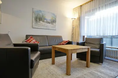 Ein Sitzbereich in der Unterkunft Schloss am Meer Wohnung 31