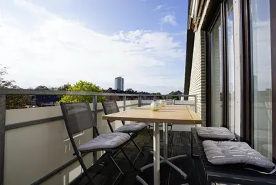 Ein Balkon oder eine Terrasse in der Unterkunft Möwennest