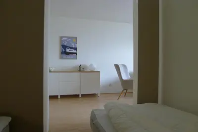 Ein Bett oder Betten in einem Zimmer der Unterkunft Panorama Whg 73, 5 OG