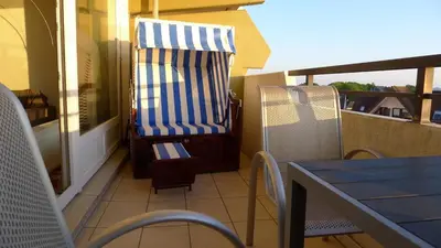 Ein Balkon oder eine Terrasse in der Unterkunft Panorama Whg 73, 5 OG