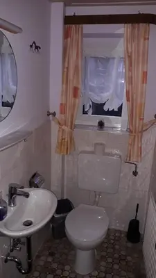 Ein Badezimmer in der Unterkunft Ferienhof-Meyer
