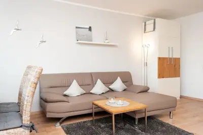 Ein Sitzbereich in der Unterkunft Haus Hanseatic, Wohnung 111