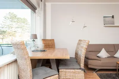 Ein Sitzbereich in der Unterkunft Haus Hanseatic, Wohnung 111