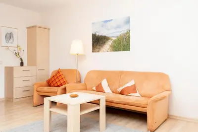 Ein Sitzbereich in der Unterkunft Haus Hanseatic, Wohnung 202