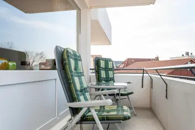 Ein Balkon oder eine Terrasse in der Unterkunft Haus Hanseatic, Wohnung 202