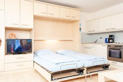 Küche/Küchenzeile in der Unterkunft Haus Hanseatic, Wohnung 202