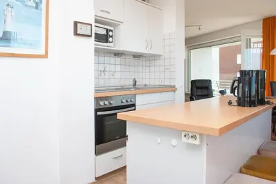 Küche/Küchenzeile in der Unterkunft Haus Hanseatic, Wohnung 106