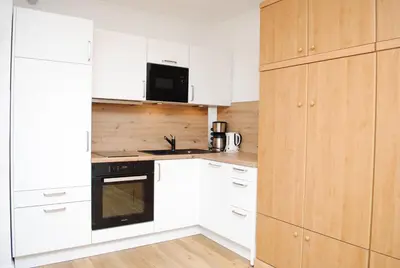 Küche/Küchenzeile in der Unterkunft Haus Hanseatic, Wohnung 212