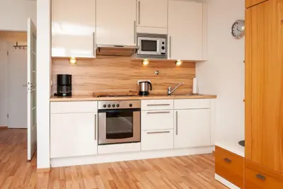 Küche/Küchenzeile in der Unterkunft Haus Hanseatic, Wohnung 209