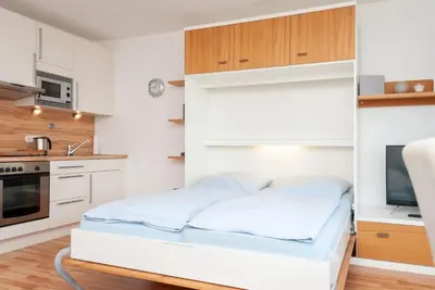 Küche/Küchenzeile in der Unterkunft Haus Hanseatic, Wohnung 209