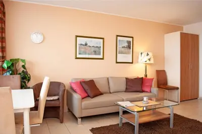 Ein Sitzbereich in der Unterkunft Haus Hanseatic, Wohnung 210
